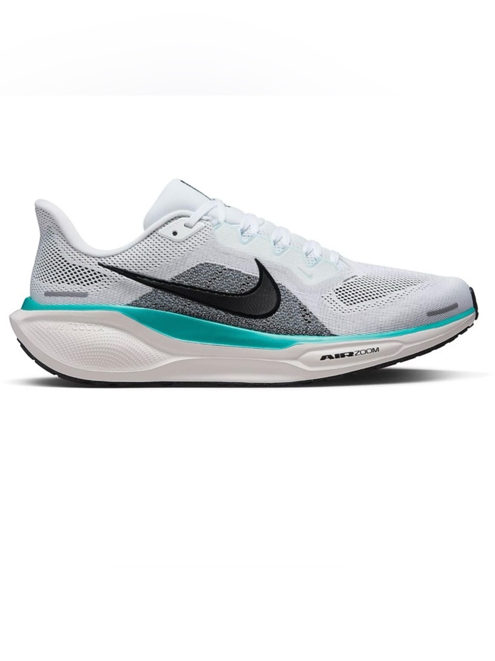 Nike Men Pegasus 41 Running Shoe with Teal Accent and Black Swoosh
